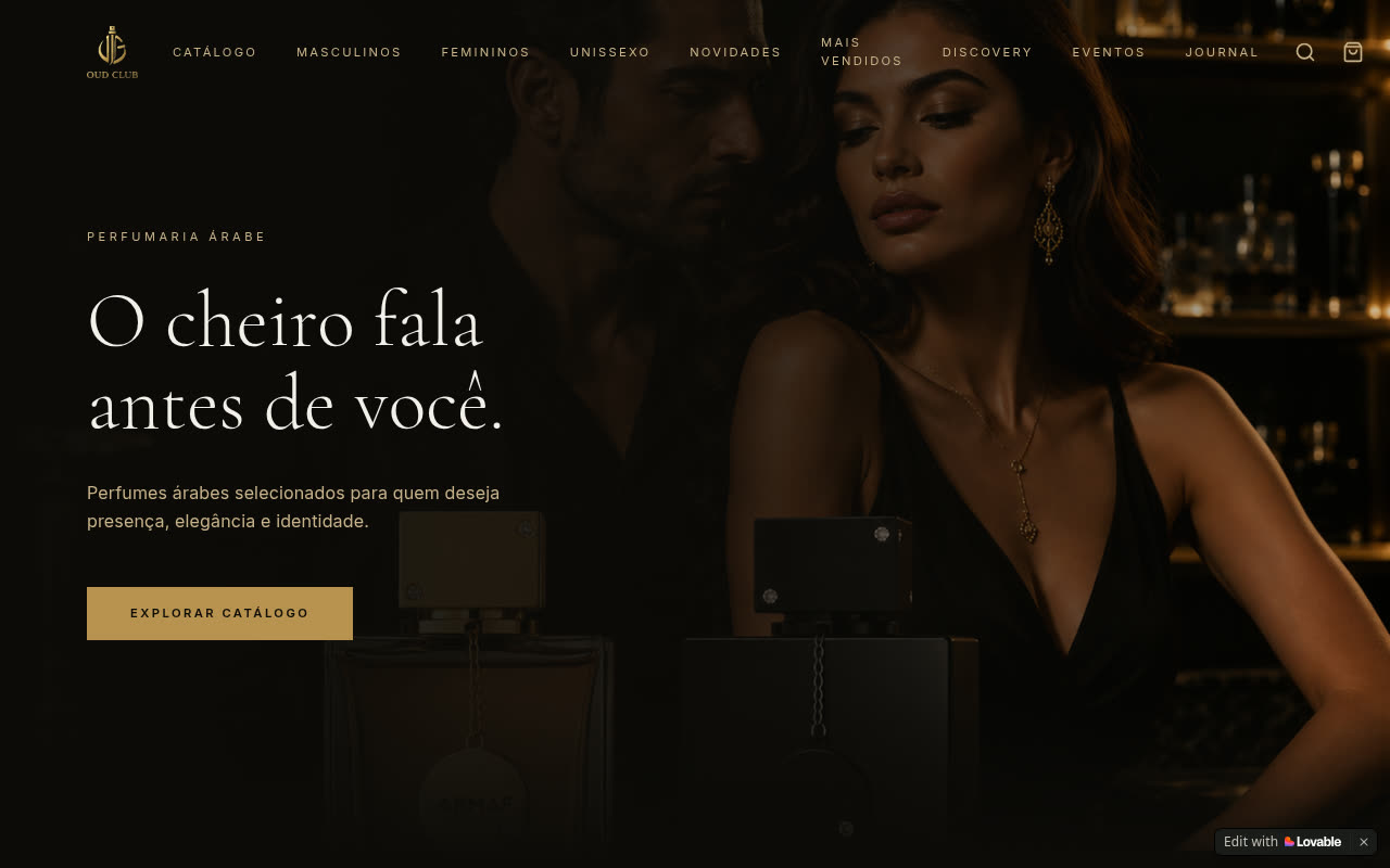 Pré-visualização do site Oud Club