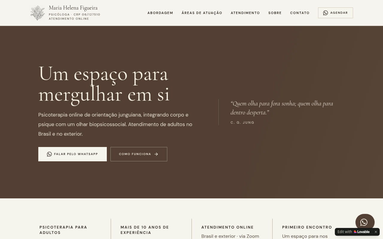 Pré-visualização do site Helena Figueira